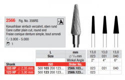 Tvar 2566 Kónická fréza - ISO 500 xxx 200 123 xxx