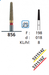 856 Kónus zaoblený na zirkon ISO 806 314 198 xxx 018 - výběr