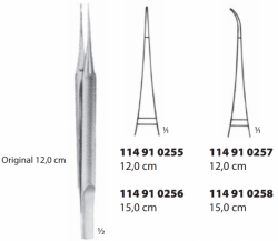 Pinzeta šicí zahnutá  0,3 mm