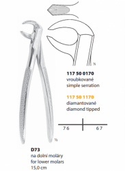 Kleště extrakční D73 15,0 cm - na dolní moláry