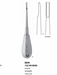 Bein páka extrakční rovná; 4 mm; 14,5 cm 