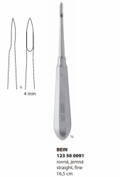 Bein páka extrakční rovná jemná; 4 mm; 16,5 cm