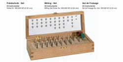 Frézovací sada 33 fréz k opracování vosku i kovu a 2x leštič. Průměr dříku HP 103 2,35 mm.