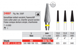 Tvar 2466F Kónická fréza - ISO 500 103 186 103 xxx